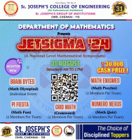 JETSIGMA 24 National Level Mathematical Symposium Poster